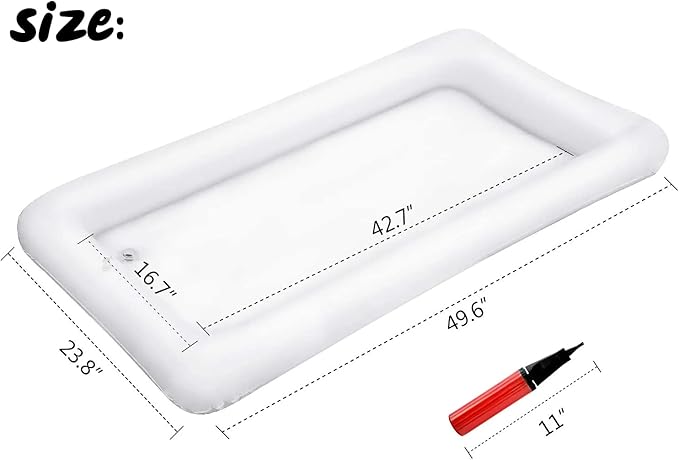 HBlife 2 PCS Inflatable Serving Bar, Salad Ice Tray Food Drink Containers with Drain Plug and 1 Hand Air Pump, Inflatable Buffet Cooler for Outdoor Party Supplies