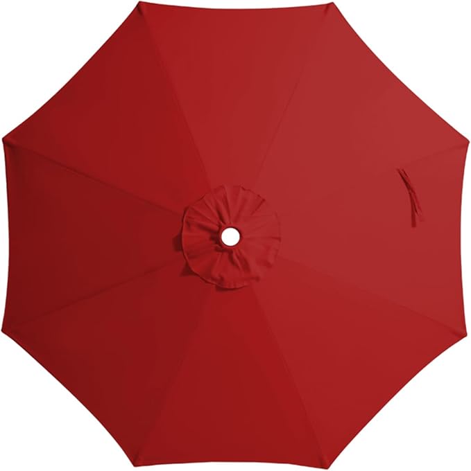 JEAREY 9 ft Patio Umbrella Replacement Canopy for 8 Ribs, Table Market Yard Umbrella Replacement Top Cover-Red (Canopy Only)