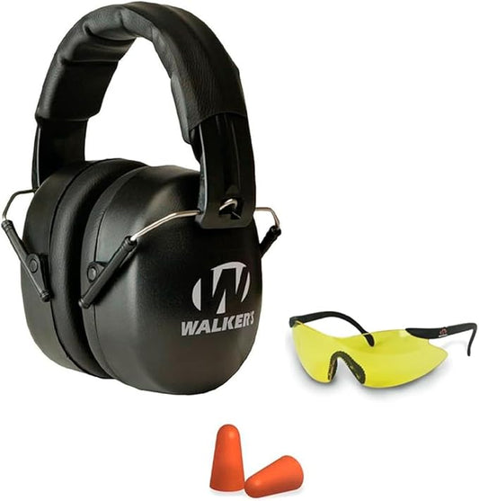 Walker's EXT Range Shooting Folding Muff - Compact 30dB NRR Noise-Blocking Hunting Gun Range Shooting Hearing Protection