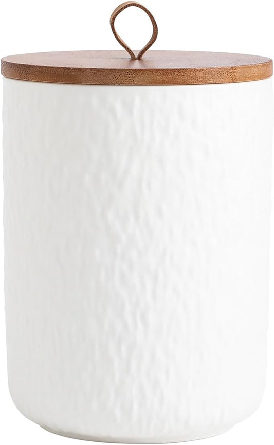 Kitchen Canisters for Countertop, Ceramic Coffee Canisters with Airtight Lids Food Storage Jars Sugar Container for Kitchen Counter Tea, Coffee Beans, Spice (#001White-44oz/1300ml)