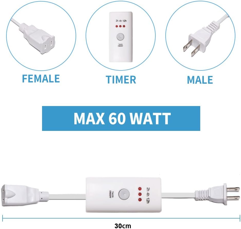 HUNANBAGN Auto Off Timer Lenth 30CM, Remote Controller for Indoor Small Appliances, Electric Oil Melt Warmer Wax Melt Warmer Wax Melter Fragrance Lamp Oil Warmer Burner (Timer30CM 2PACK)