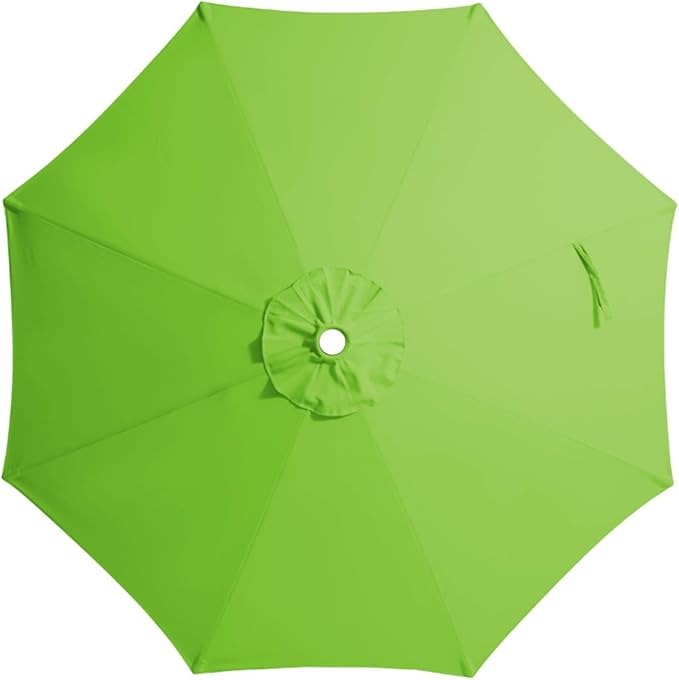 JEAREY 9 ft Patio Umbrella Replacement Canopy for 8 Ribs, Table Market Yard Umbrella Replacement Top Cover-Grass Green (Canopy Only)