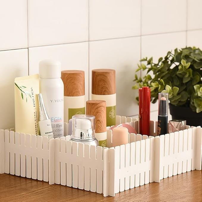 4 inches Adjustable Drawer Divider Kit – 4 Pack (White Only) – DIY Expandable Organizer for Small Drawers, Office,Kitchen, Bathroom