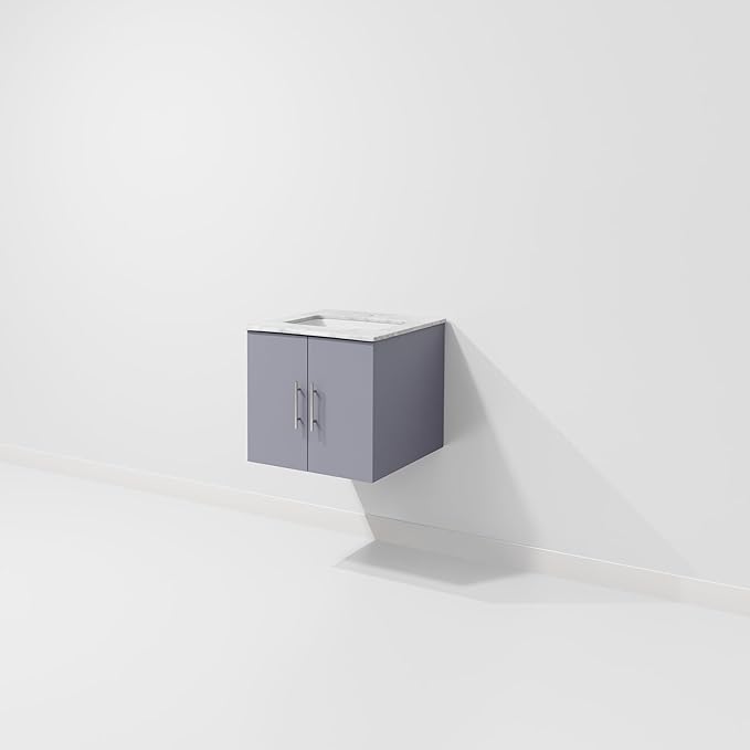 Sonoma 24" W x 22" D Dark Grey Bath Vanity & Carrara Marble Top