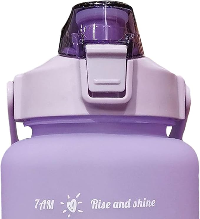 Frosted Gradient Color Rinking Bottles with Straw, Open Leakage Proof Sports Water Cup for Office, Gym, Outdoor(Purple)