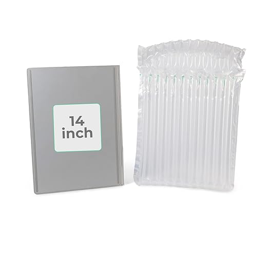 IDL Packaging Inflated 14" Laptop Protective Bags, Self Sealed, Pack of 1 - Reusable Air Column Bags for Packing, Travel and Shipping - Durable Case for Laptops and Tablets