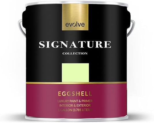 EVOLVE Signature Paint & Primer: Luxury Paint & Primer for Indoor & Outdoor Surfaces, Minimal Odor, Eggshell Sheen (Tennis Green, 1 Gallon)