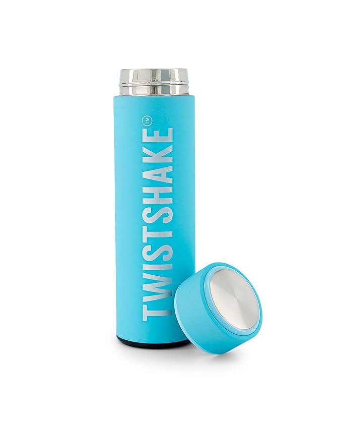 Twistshake Stainless Steel Water Bottle - Insulated Thermos for Hot & Cold Drinks - Premium 420ml/14oz Metal Water Bottle - Pastel Blue