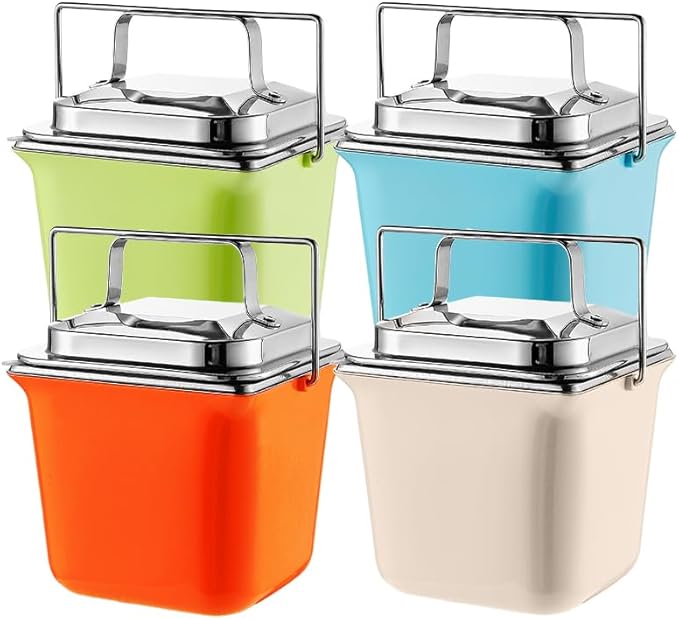 Insulated Ice Bucket with Lid, Ice Scoop & Tongs, 2.5L Double Wall Stainless Steel Champagne Buckets for Cocktail Bar Wine Parties, Versatile Food Container for Hot Soup Ice Cube, Ivory White