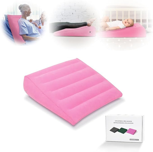 Nevife Inflatable Triangle Bed Wedge Pillow-Fast Inflating/Deflation Valve-Portable Travel Leg Elevation,Adjustable Incline Pillow for Back Support,Sleeping, Acid Reflux,Snuoring,Footrest