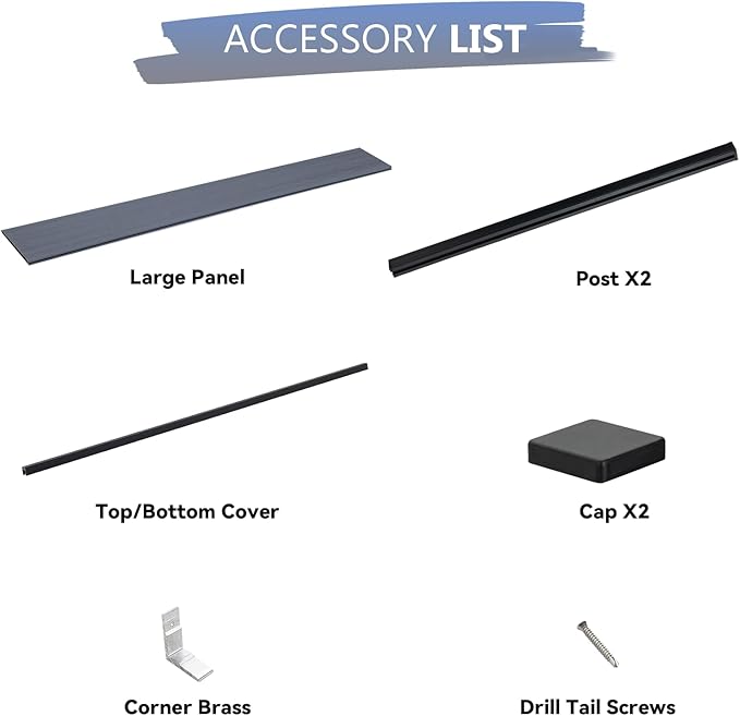 6 Feet×6 Feet Privacy Fence, Outdoor Wood Plastic Composite Fence Panel, Waterproof Security Barriers Fencing (Gray with Two 7.6FT Posts)