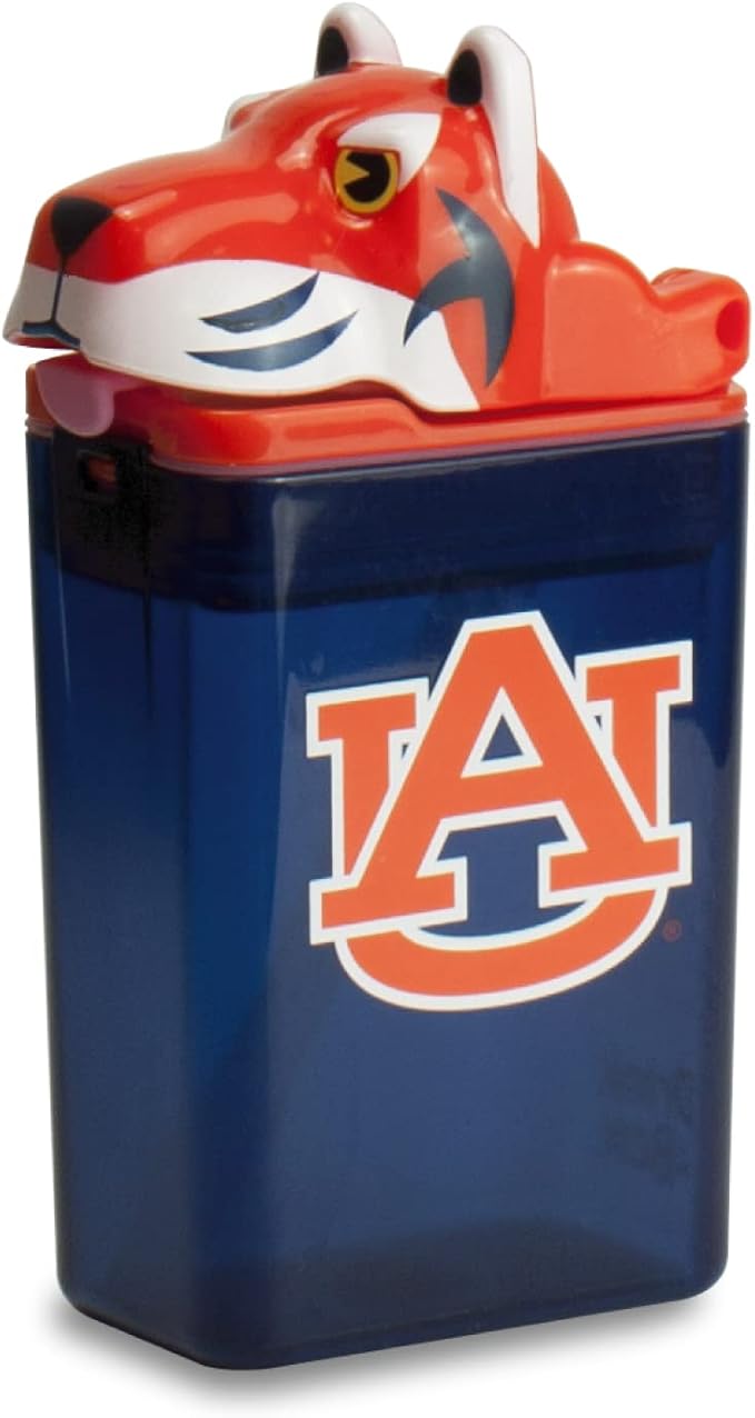 Reusable Water Bottle | Officially Licensed NCAA Sports Bottle | BPA Free | Dishwasher Safe | Tiger Aubie Mascot | 8 oz Drink in auburn Box - Auburn University
