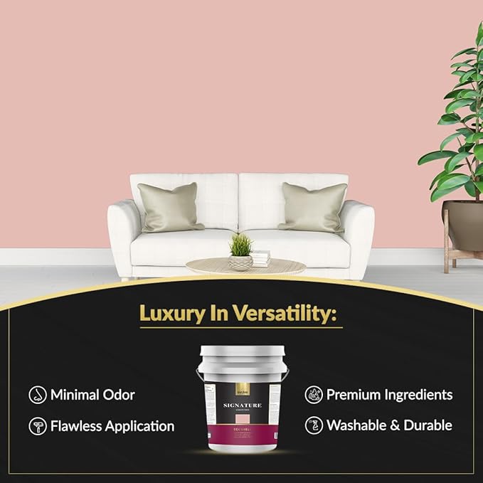 EVOLVE Signature Paint & Primer: Luxury Paint & Primer for Indoor & Outdoor Surfaces, Minimal Odor, Eggshell Sheen (Dusky Pink, 5 Gallon)