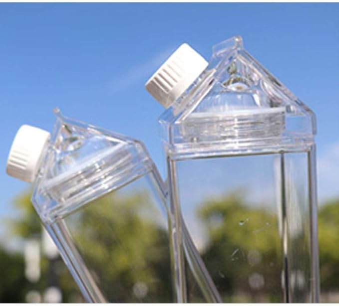 Jinberry 750ml/25Oz Cute Milk Carton Water Bottle Portable Drinkware for Outdoor Climbing Tour or Camping