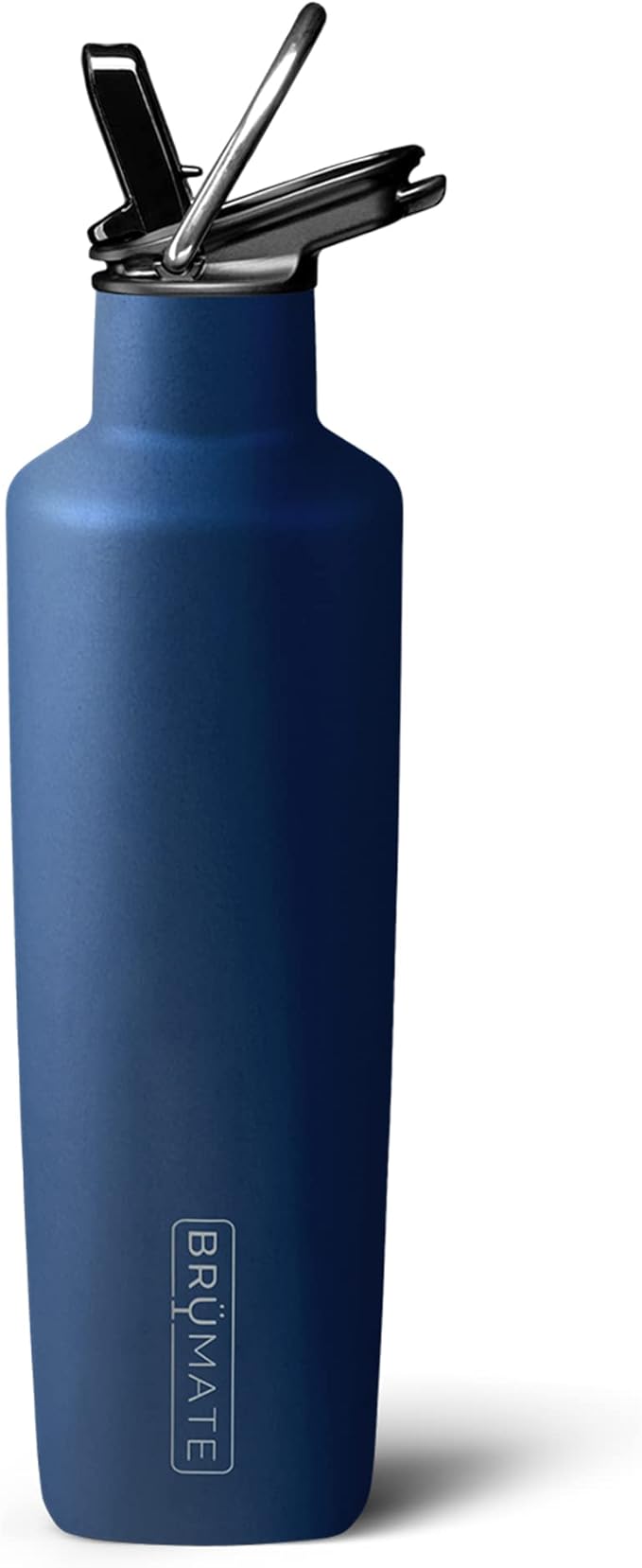 BrüMate ReHydration Mini Kids Water Bottle | 100% Leakproof Insulated Water Bottle for Kids with Straw | Stainless Steel Water Canteen | Perfect Kids Water Bottle for School | 16oz (Matte Navy)