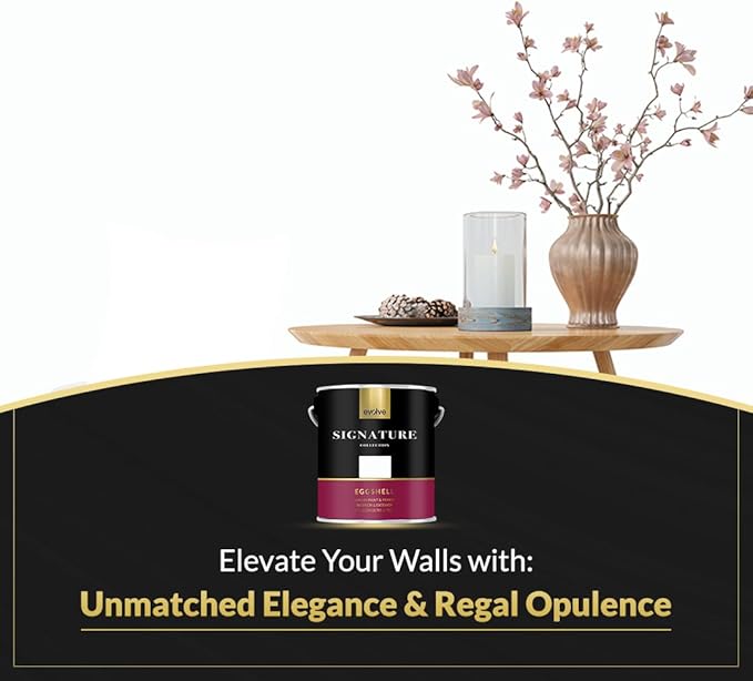 EVOLVE Signature Paint & Primer: Luxury Paint & Primer for Indoor & Outdoor Surfaces, Minimal Odor, Eggshell Sheen (Vintage White, 1 Gallon)