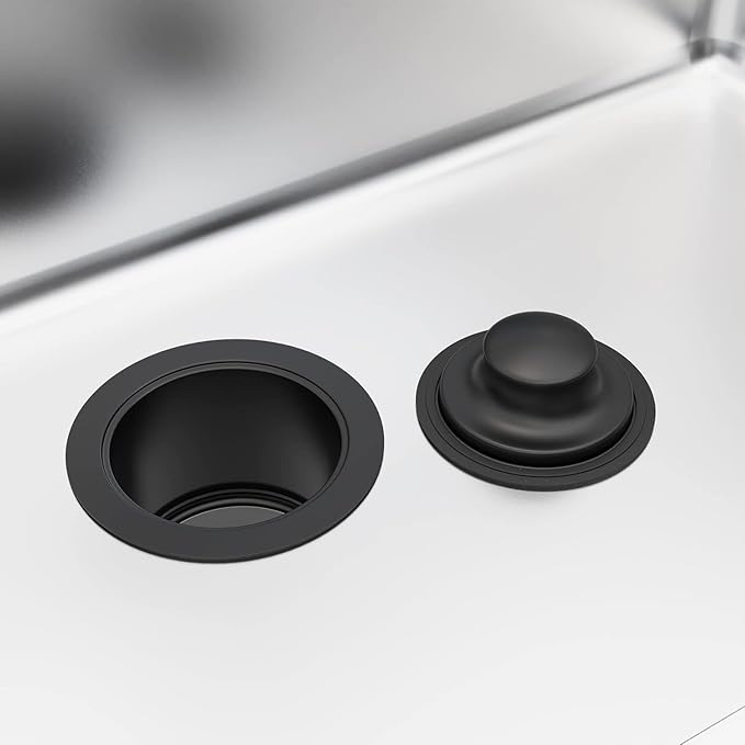 BOTEMY B9179 Extended Garbage Disposal Flange, Deep Kitchen Sink Flange, Stainless Steel for 3-1/2 Inch Standard Sink Drain Hole(Extended, Matte Black)