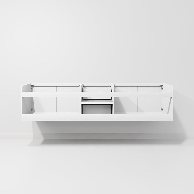 Sonoma 80 in. W x 22 in. D Glossy White Double Bath Vanity and Carrara Marble Top