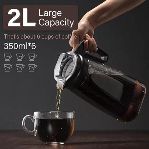 Alkaline Water Filter Pitcher with Infuser, Tritan Pitcher with Lid 2L | 9.5 pH Alkaline Filters | Tea Pitcher | Tritan BPA Free Ice Coffee Maker | Infuser Pitcher (100g Filter)