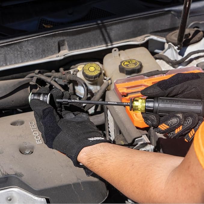 Klein Tools 65242 KNECT Impact Socket Set, Ratcheting Screwdriver Set, 1/4-Inch Drive, SAE and Metric Flip Sockets, 16 Hex Sizes, Adapters, MODbox Case