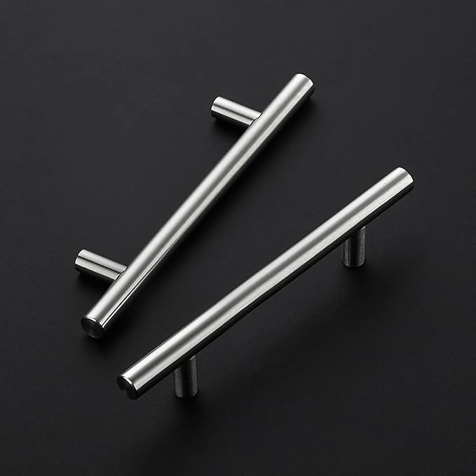 Ravinte 30 Pack | 6-3/10" Cabinet Pulls Brushed Nickel Stainless Steel Kitchen Cupboard Drawer Pulls Cabinet Handles 6-3/10 Inch Length，4 Inch Hole Center with Mounting
