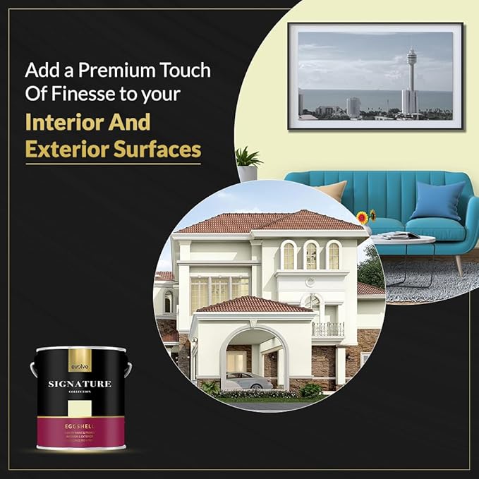 EVOLVE Signature Paint & Primer: Luxury Paint & Primer for Indoor & Outdoor Surfaces, Minimal Odor, Eggshell Sheen (Citrus Yellow, 1 Gallon)