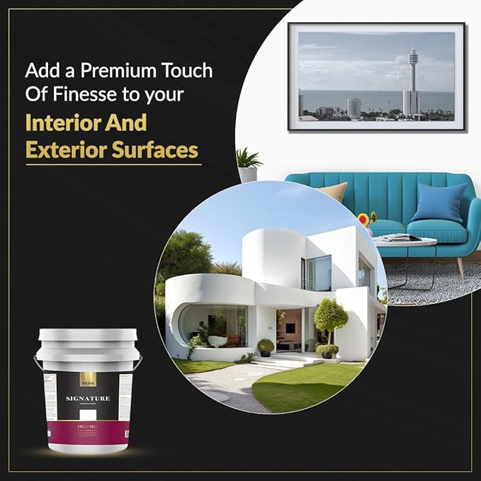 EVOLVE Signature Paint & Primer: Luxury Paint & Primer for Indoor & Outdoor Surfaces, Minimal Odor, Eggshell Sheen (Ivory White, 5 Gallon)