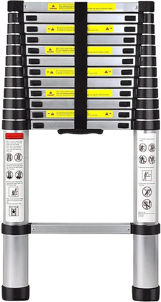 Telescoping Ladder 15 FT - Aluminum Telescopic Ladder with Non-Slip Feet - Portable Collapsible Extension Ladders for Home Roof Loft RV Work with EN131 Certified - 331lbs Max Capacity