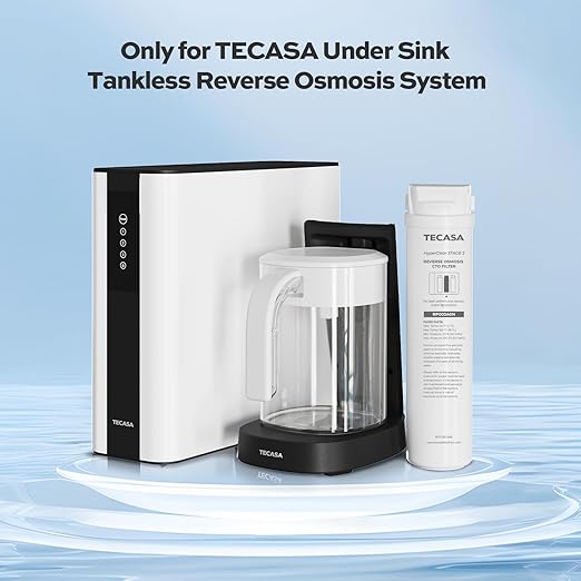 Carbon Block Filter, Replacement for TECASA Under Sink Tankless Reverse Osmosis System, 1-year Lifetime