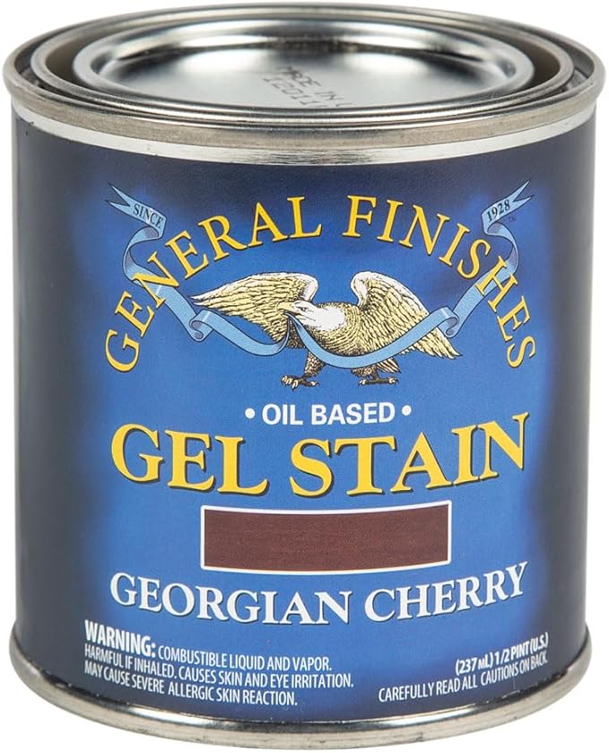 General Finishes Oil Base Gel Stain, 1/2 Pint, Georgian Cherry