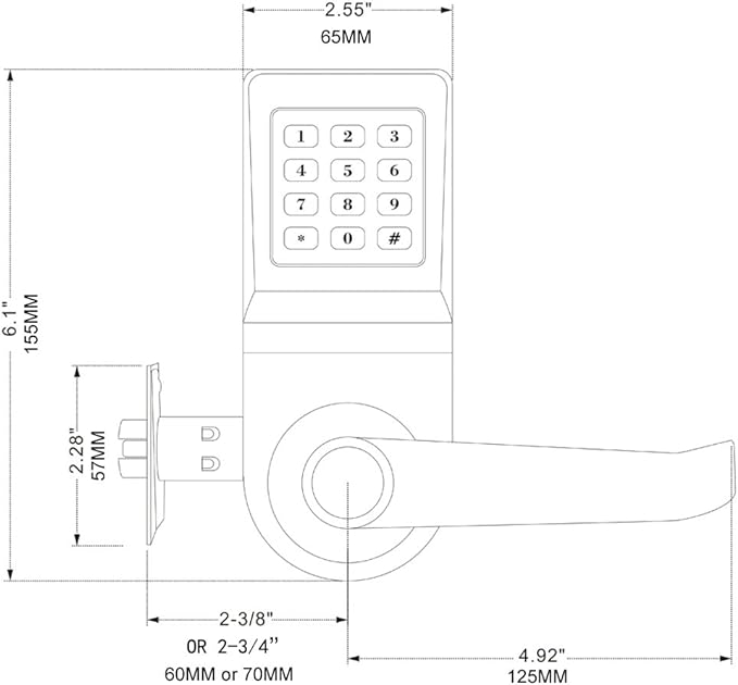 HAIFUAN Digital Door Lock,Unlock with Remote Control, M1 Card, Code and Key,Handle Direction Reversible