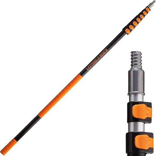 5-30 ft Long Telescopic Extension Pole // Multi-purpose Extendable Pole with Universal Twist-on Metal Tip // Lightweight and Sturdy // Best Telescoping Pole for Painting, Dusting and Window Cleaning