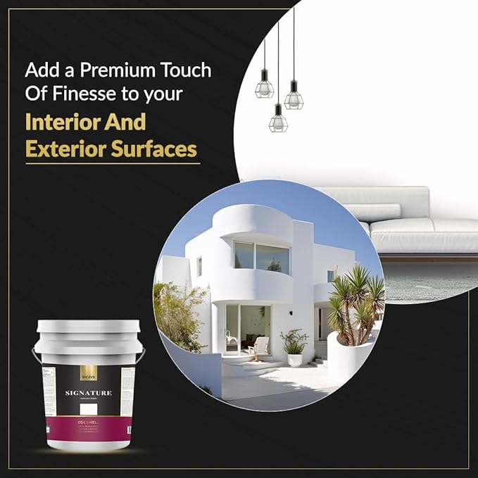 EVOLVE Signature Paint & Primer: Luxury Paint & Primer for Indoor & Outdoor Surfaces, Minimal Odor, Eggshell Sheen (Cloud White, 5 Gallon)