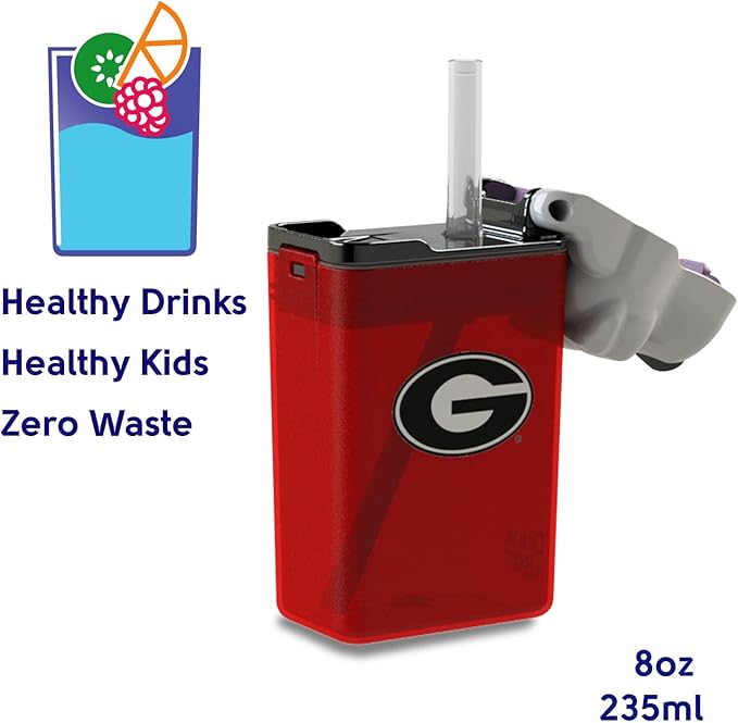 Reusable Water Bottle | Officially Licensed NCAA Sports Bottle |BPA Free | Dishwasher Safe | University of Georgia | Bulldog Uga Mascot Officially Licensed NCAA - 8oz