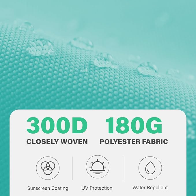 JEAREY 9 ft Patio Umbrella Replacement Canopy for 8 Ribs, Table Market Yard Umbrella Replacement Top Cover-Peacock Blue (Canopy Only)