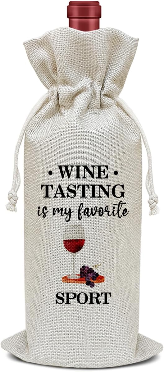 Funny Wine Bag, Funny Gifts Birthday Gifts for Women Men Friends Coworkers Sister Boss, Party Favor Wine Champagne Gift Bag With Drawstring -19