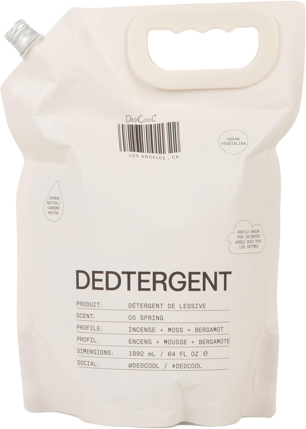 DedCool Liquid Laundry Dedtergent (05 Spring Refill 64 oz) Luxurious Fragrance, Scented, Removes Stains, Ideal for 60 Washes, Infused with Essential Oils, Vegan, Non-Toxic, Cruelty & Dye Free
