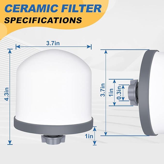 Ceramic Dome Water Filter Replacement 0.2 to 0.5 micron for Countertop Water Filter System 4PACK
