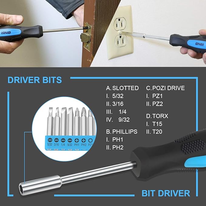 DNA MOTORING 27pcs 12V 1300mAh Cordless Drill Set, Drill Driver Home Tool Kits Combination Tool Set, Tool Kit with Drill For Home, DIY, Maintenance, Blue, TOOLS-00017