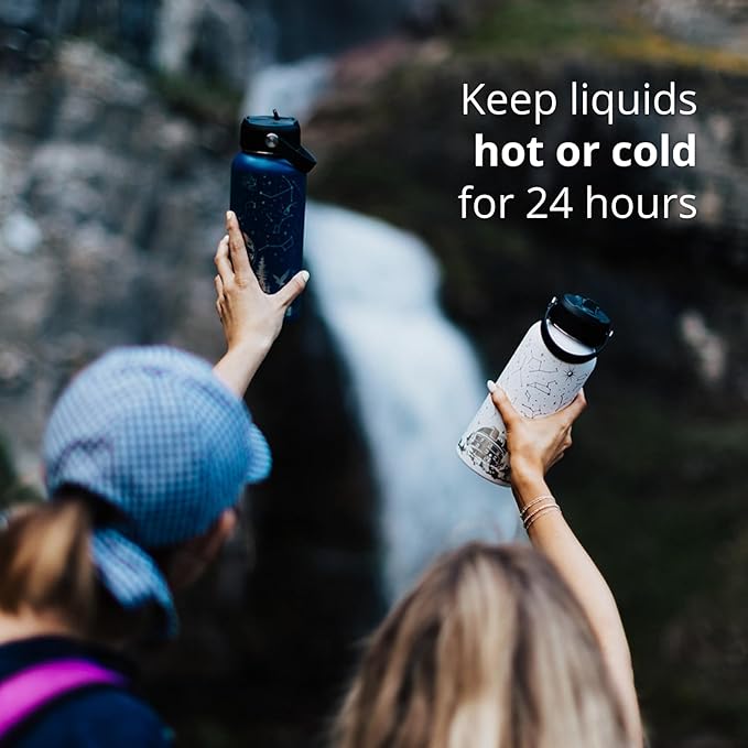 Animal Rescue Water Bottle with Straw Lid | 32 oz Engraved Stainless Steel Insulated with Strap | Best Friends, Pets, and Animals Themed