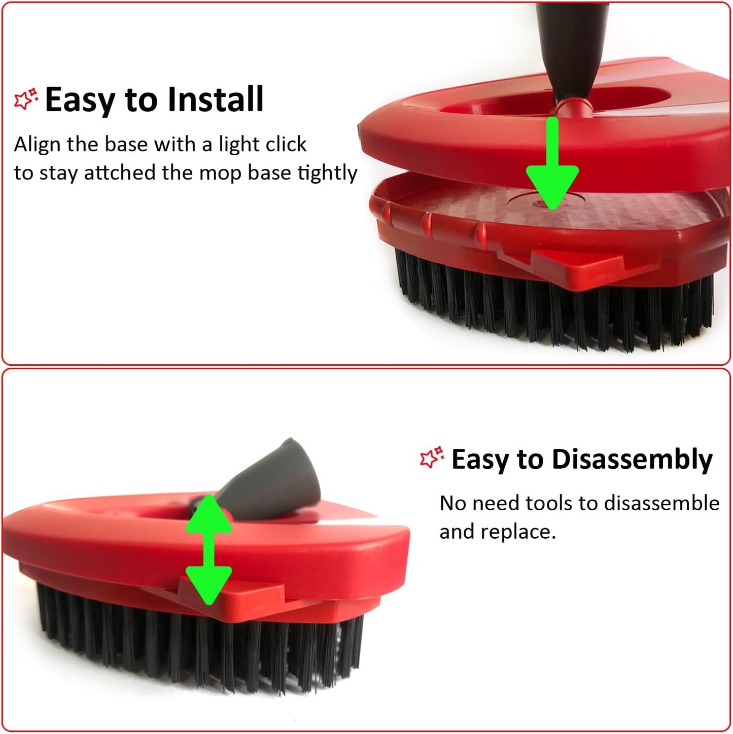 Spin Mop Scrub Brush Head Compatible with OCedar EasyWring 1 Tank System, Mop Scrubber Attachment, Upgraded Stiff Bristle Scrubbing Mop for Floor Cleaning