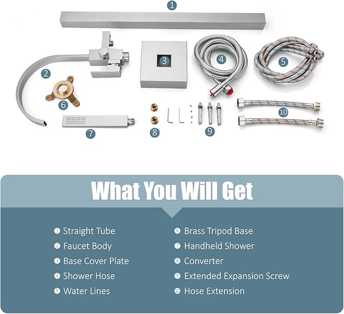 Aolemi Polish Chrome Bathtub Faucet Floor Mount Freestanding Tub Filler Bathroom Waterfall Brass Tap Swivel Spout Single Handle with Hand Sprayer