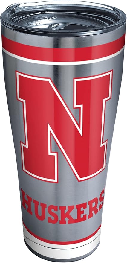 Tervis Triple Walled Nebraska State University Cornhuskers Insulated Tumbler Cup Keeps Drinks Cold & Hot, 30oz - Stainless Steel, Tradition