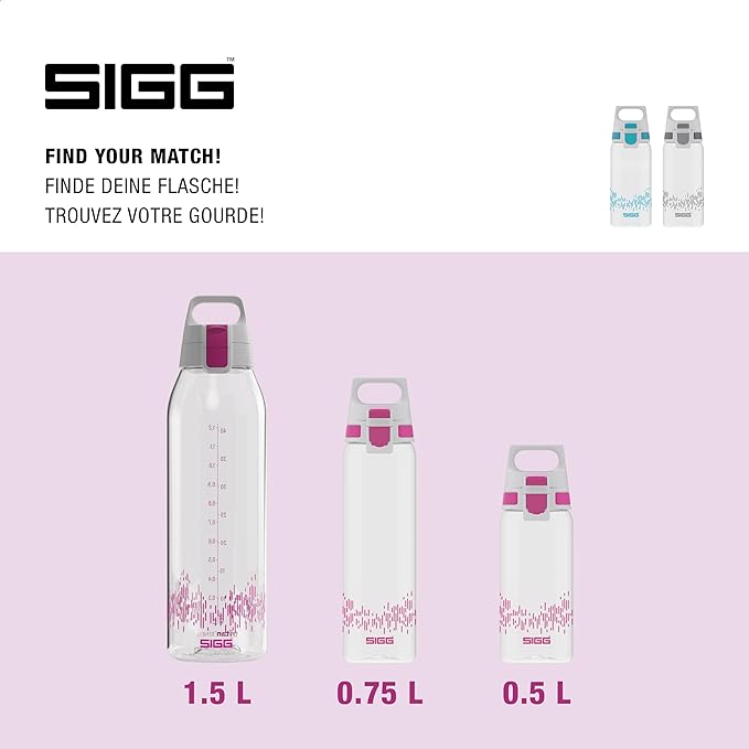 SIGG - Tritan Renew Transparent Water Bottle - Total Clear ONE MyPlanet - For Carbonated Beverages - Dishwasher Safe - With Fruit Strainer - Leakproof & Lightweight - BPA Free - 17 Oz / 25 Oz / 51 Oz