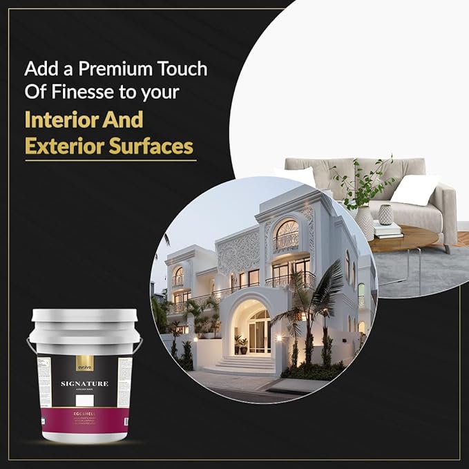 EVOLVE Signature Paint & Primer: Luxury Paint & Primer for Indoor & Outdoor Surfaces, Minimal Odor, Eggshell Sheen (Linen White, 5 Gallon)