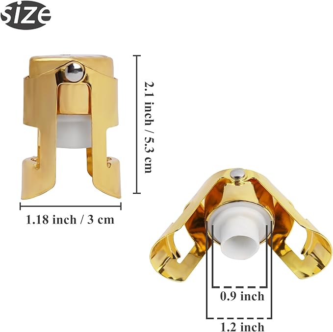 LIZIMANDU Champagne Stopper, Stainless Steel Bottle Plug Sealer for Sparkling Wine, Superior Leak,keeps Wine, Champagne, Prosecco, Cava, and Sparkling Wine fresh longer(1-Gold Splash Ink)