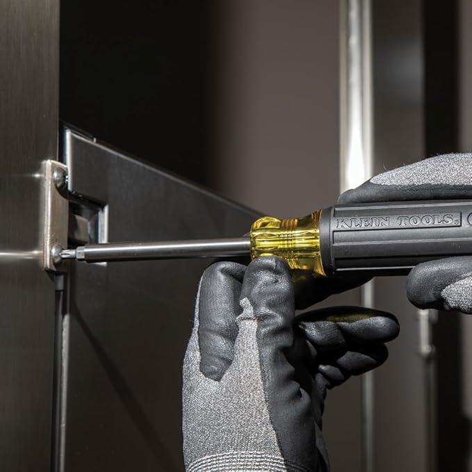 Klein Tools 32307 Multi-bit Tamperproof Screwdriver, 27-in-1 Tool with Torx, Hex, Torq and Spanner Bits with 1/4-Inch Nut Driver