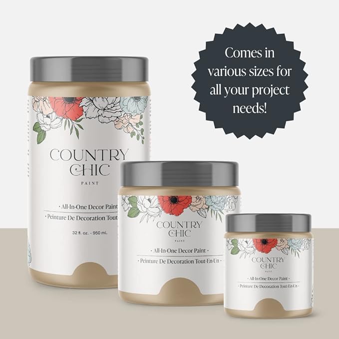 Country Chic All-in-One Chalk Paint for Furniture, Cabinets, Home Decor, Eco-Friendly, Matte Finish, Built-In Primer & Top Coat for Wood, Metal - Road Trip (Tan) - 4 oz (118 ml)