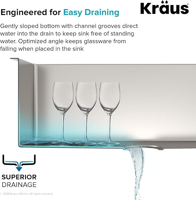Kraus KHU110-27 Standart PRO 27-inch 16 Gauge Undermount Single Bowl Set (5 Item Bundle: Sink, Bottom Grid, Assembly, Drain Cap, Kitchen Towel), 27 Inch, Stainless Steel