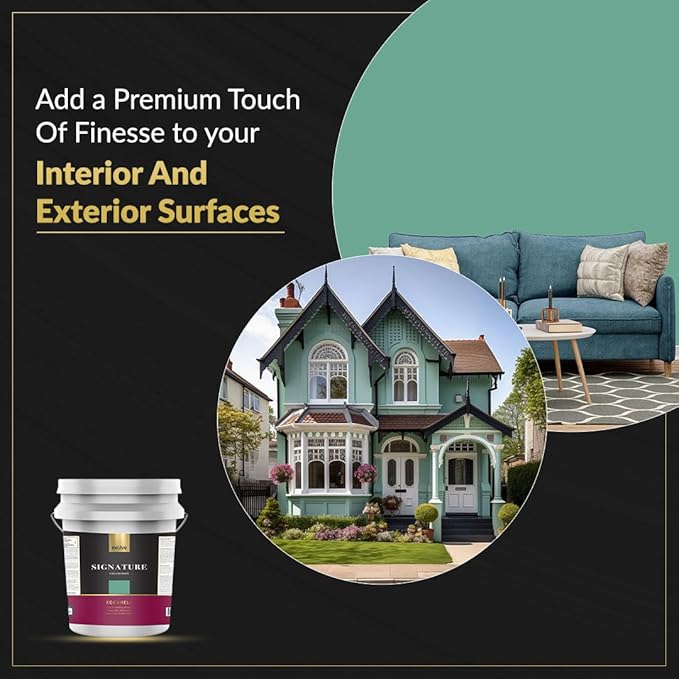 EVOLVE Signature Paint & Primer: Luxury Paint & Primer for Indoor & Outdoor Surfaces, Minimal Odor, Eggshell Sheen (Mint Green, 5 Gallon)